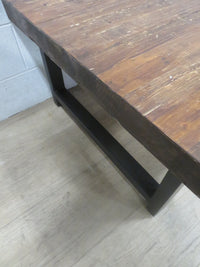 Rustic Steel and Wood Coffee Table