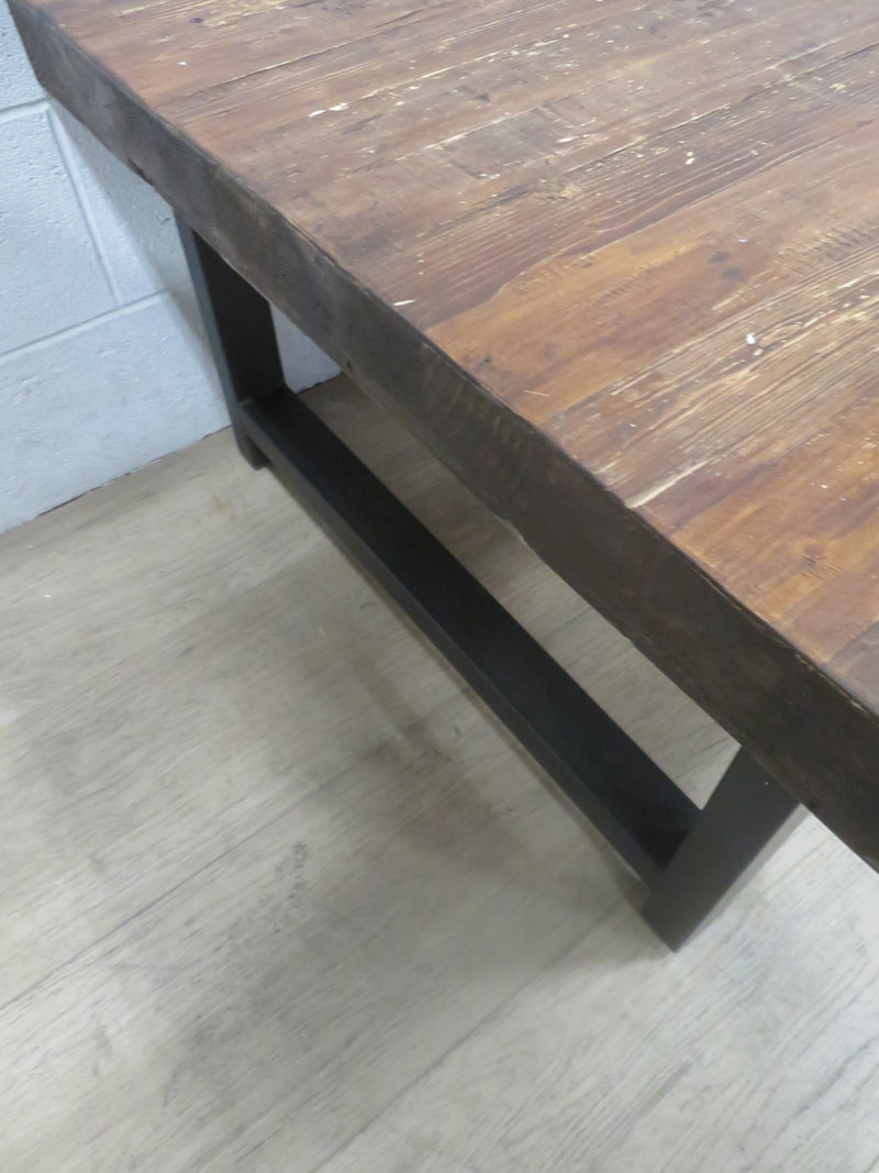 Rustic Steel and Wood Coffee Table