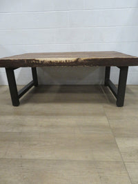 Rustic Steel and Wood Coffee Table