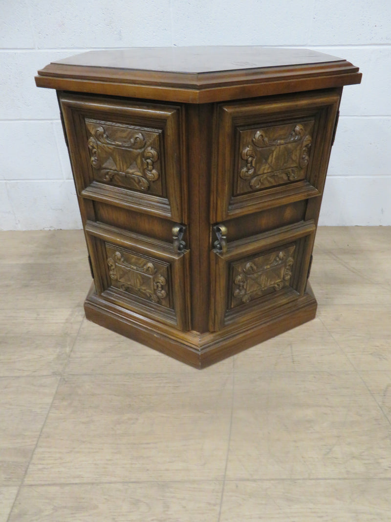 Vintage Hexagonal End Table