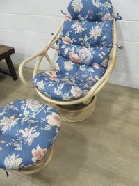 Rattan Rocking/Swivel Chair and Ottoman