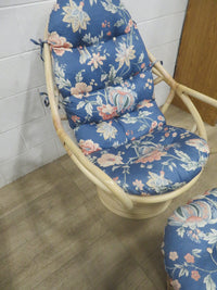 Rattan Rocking/Swivel Chair and Ottoman