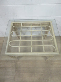 Rattan and Glass Coffee Table