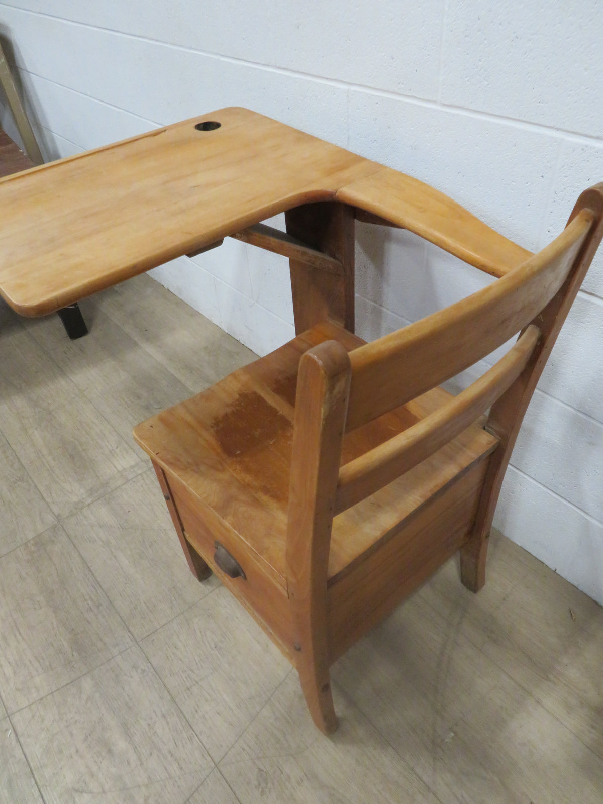 Vintage School Desk in Pine with Drawer