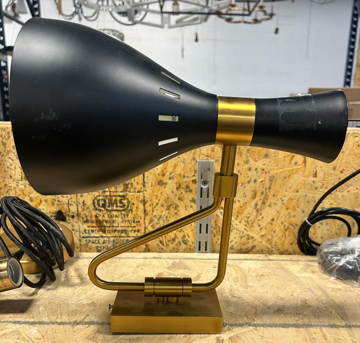 Black desk Lamp with gold finish