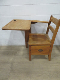 Vintage School Desk in Pine with Drawer