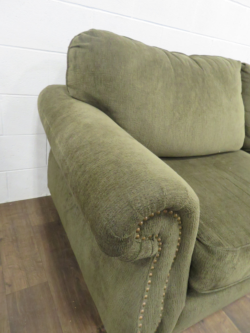 3-Seat Sofa In Green Fabric