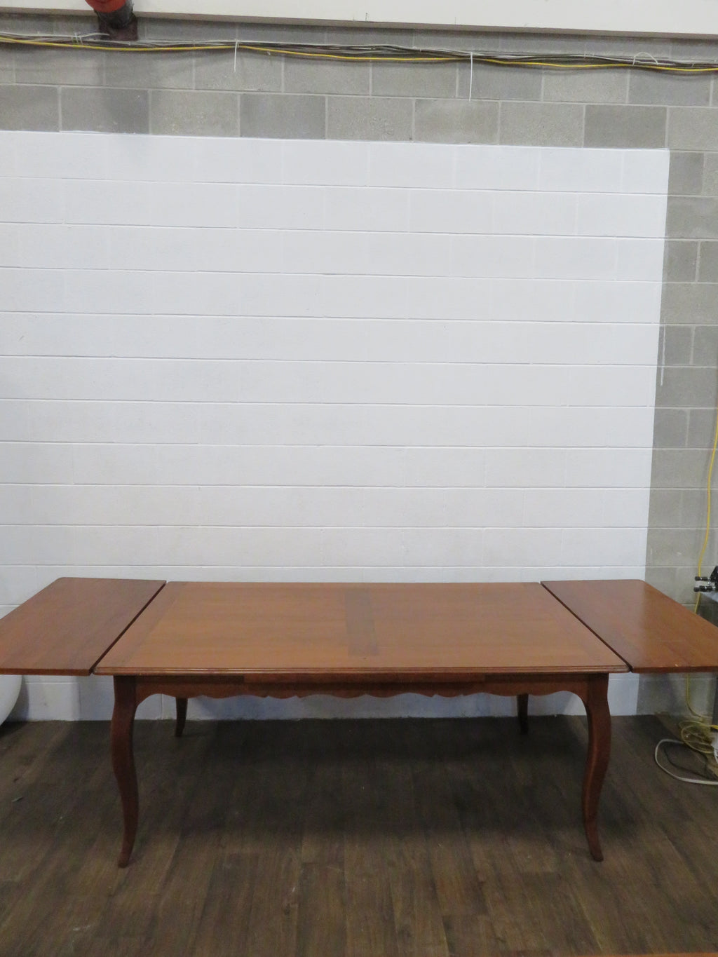 Wooden Dining Table with Eight Chairs and Two Leaves