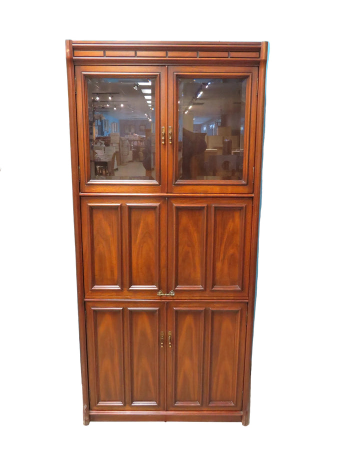 Traditional Secretary Bookcase / Home Bar Cabinet A