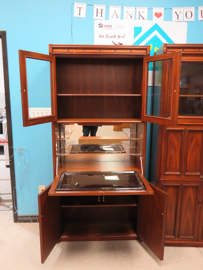 Traditional Secretary Bookcase / Home Bar Cabinet B