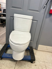 2-Piece Toilet – White, Elongated Bowl with Soft-Close Seat