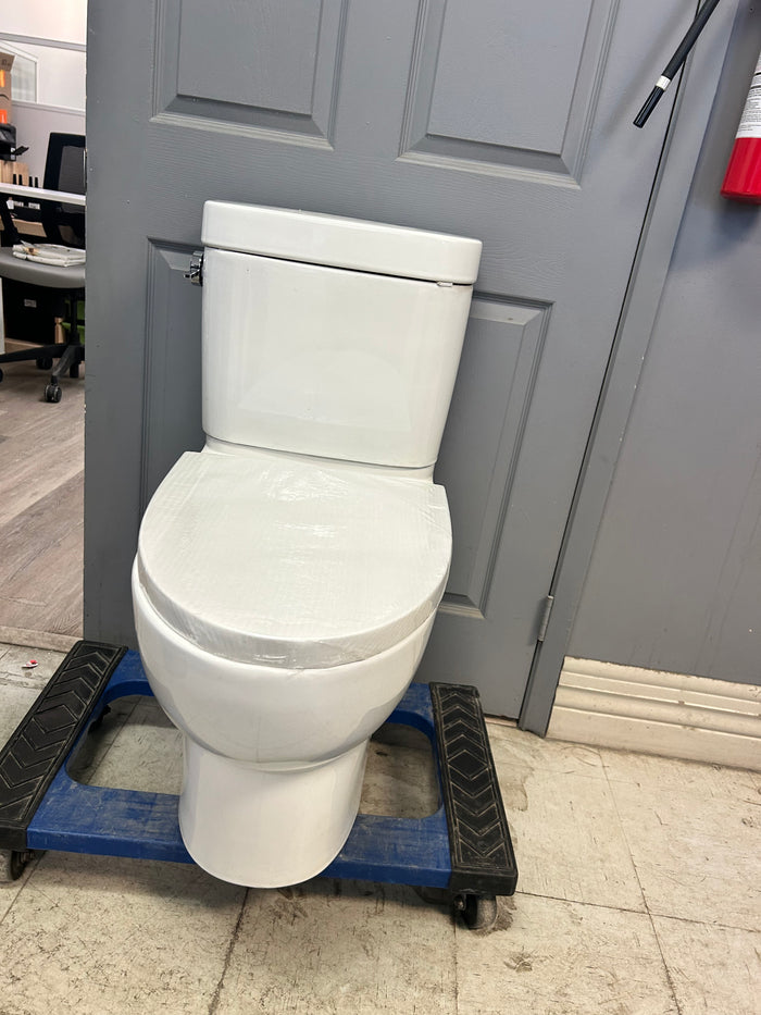 2-Piece Toilet – White, Elongated Bowl with Soft-Close Seat