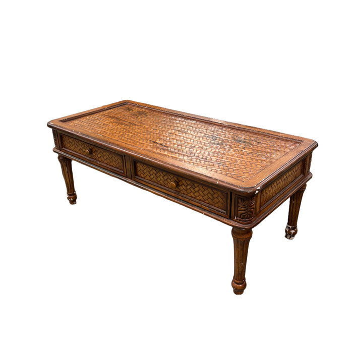 45-Inch Woven Rattan Desk