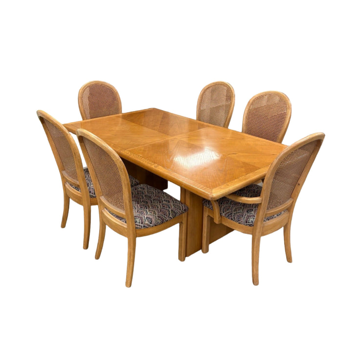 72-Inch Golden Oak Dining 7pc Set