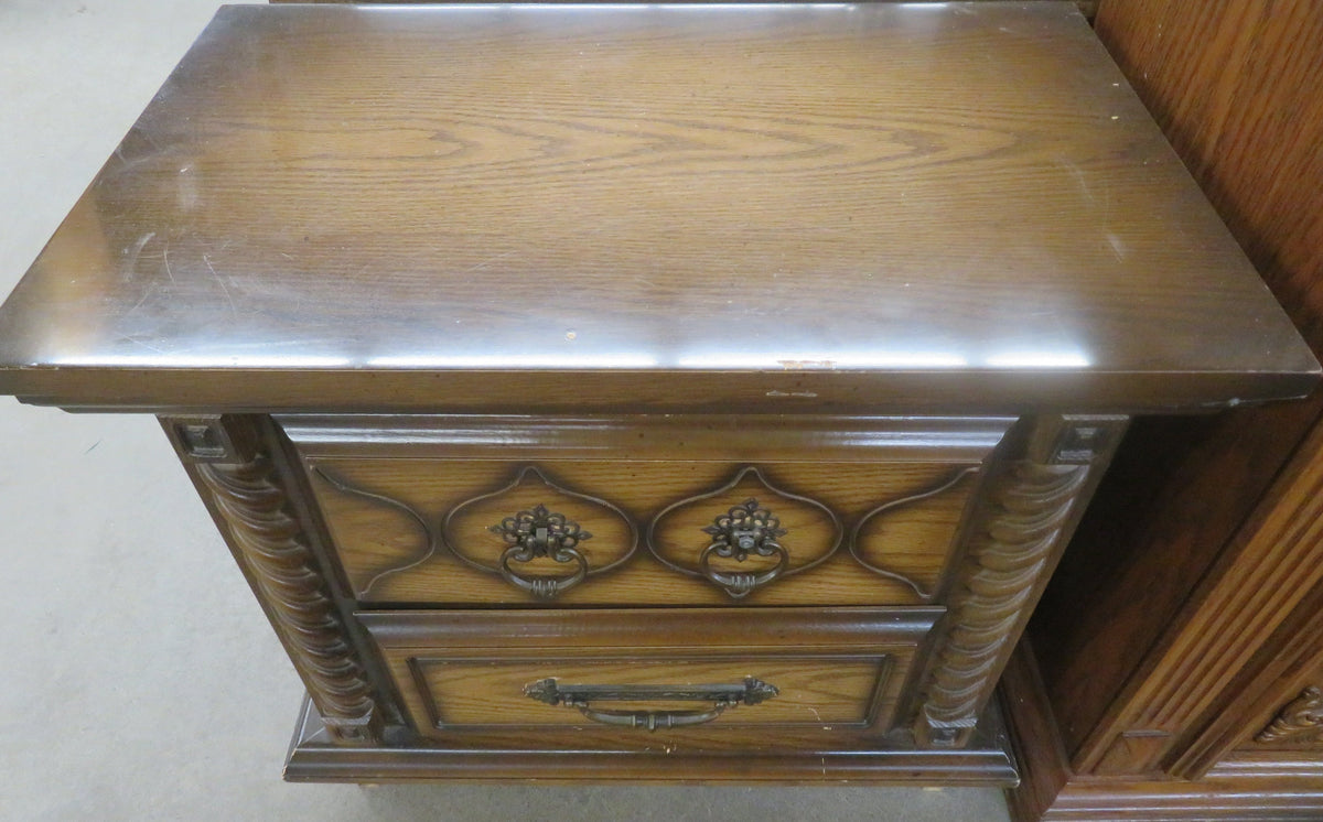 Antique Dark Wood Nightstands