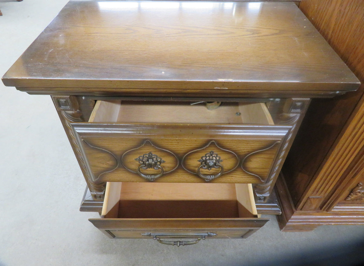 Antique Dark Wood Nightstands