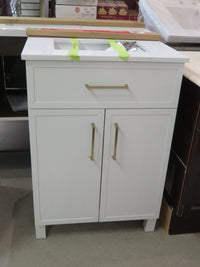 24" White Single Bathroom Vanity
