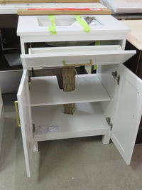 24" White Single Bathroom Vanity