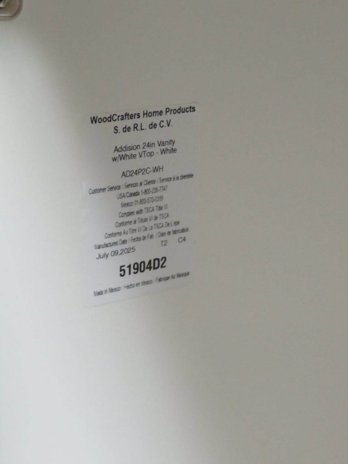 Addison 24.5" White Vanity