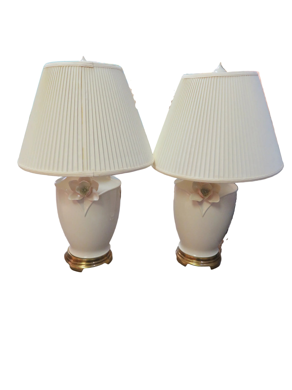 Pair of Mid-Century Floral Lamp