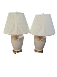 Pair of Mid-Century Floral Lamp