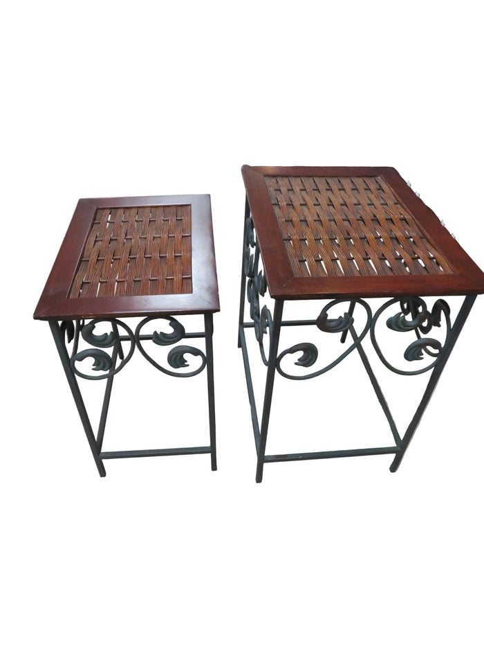 Set of 2 Wrought Iron Side Table