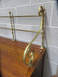 Solid Wood Side Board with Brass Accents