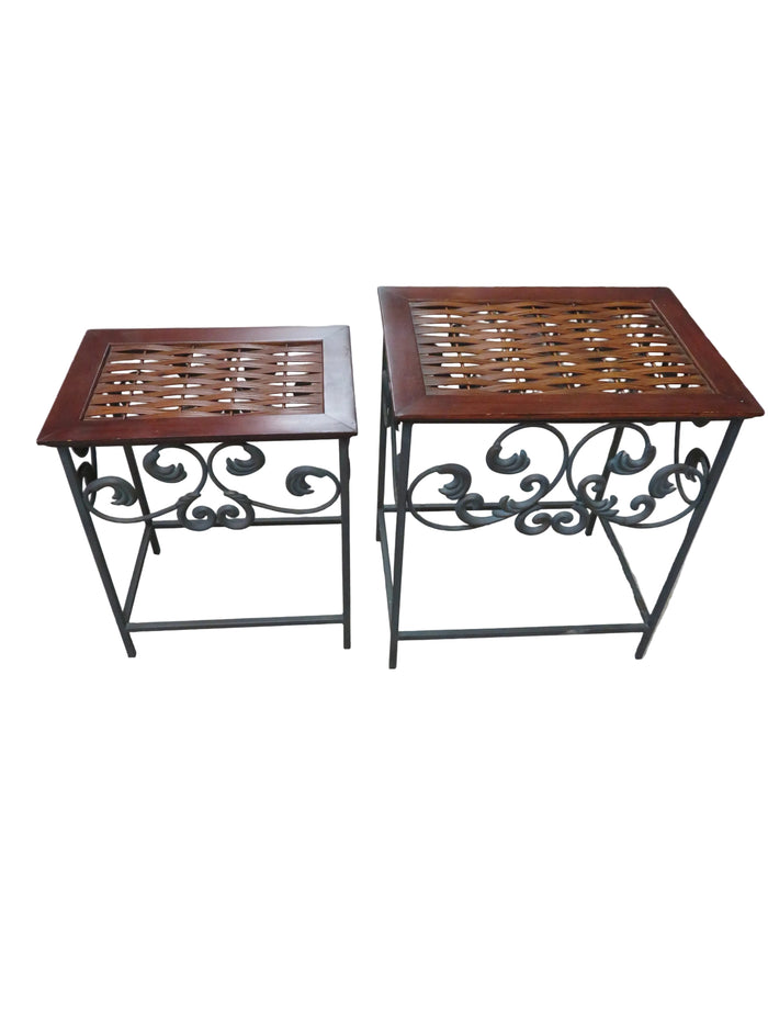 Set of 2 Wrought Iron Side Table