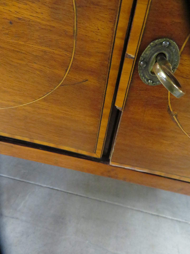 Solid Wood Side Board with Brass Accents