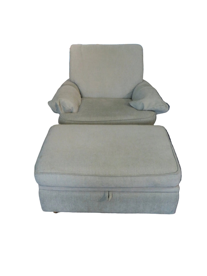 Sklar Peppler Green Armchair & Ottoman