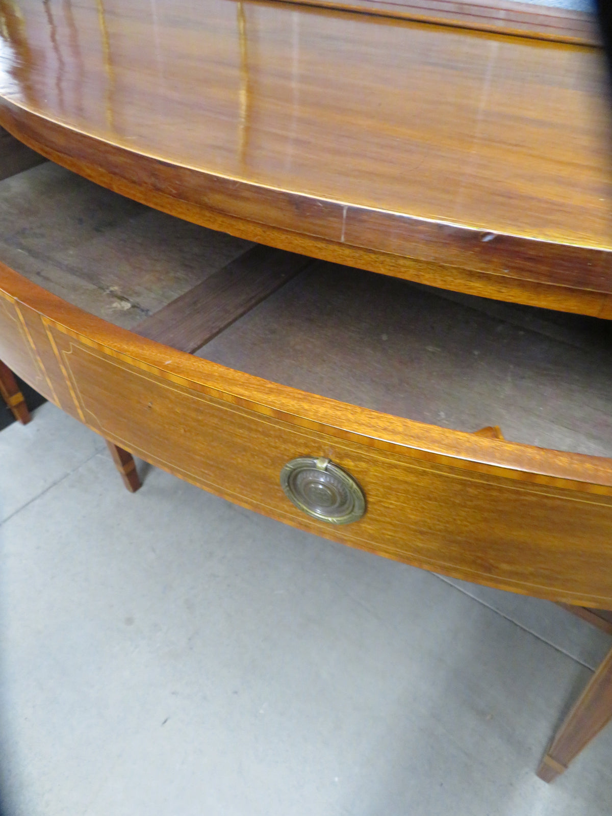 Solid Wood Side Board with Brass Accents