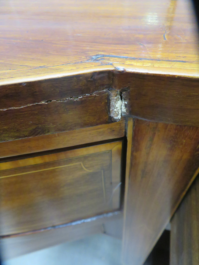 Solid Wood Side Board with Brass Accents