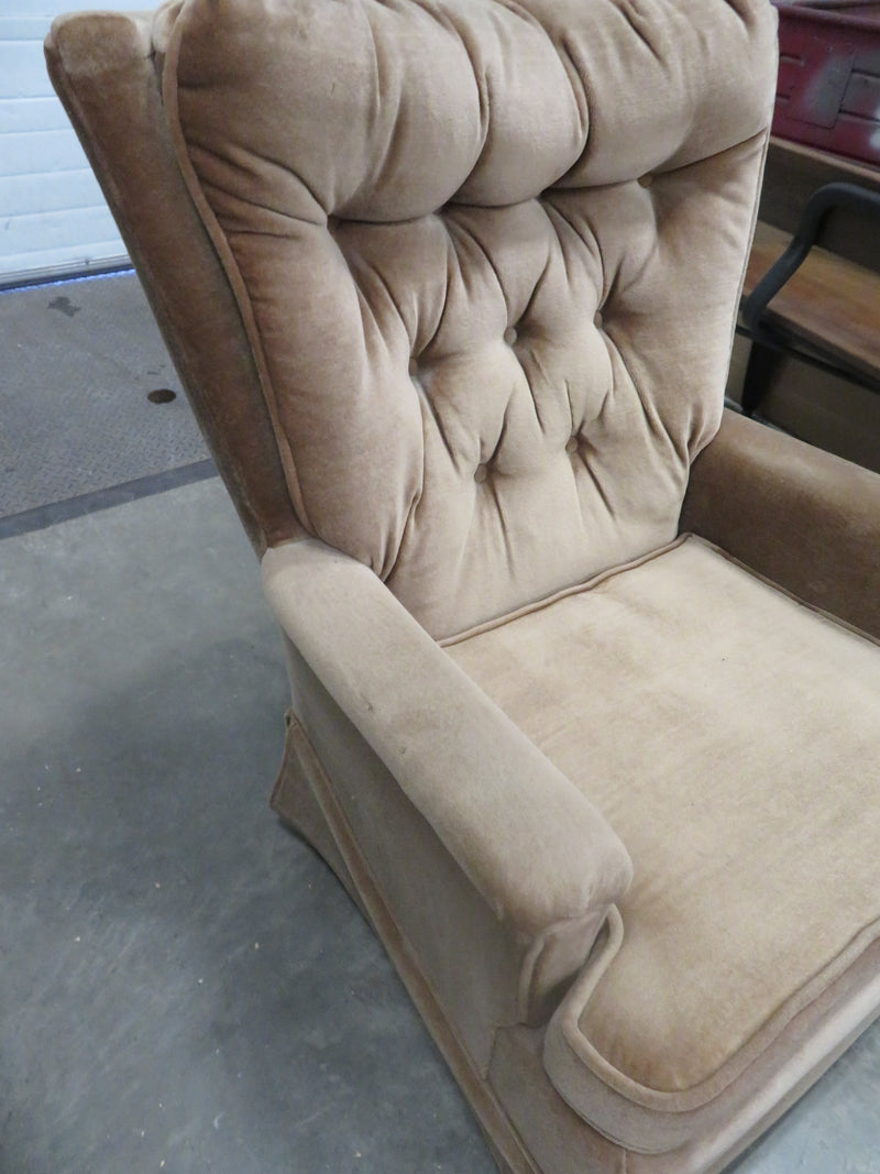 Swivel/Rocker in Beige Velour