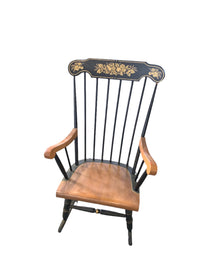 Wooden Rocking Chair with Painted Design