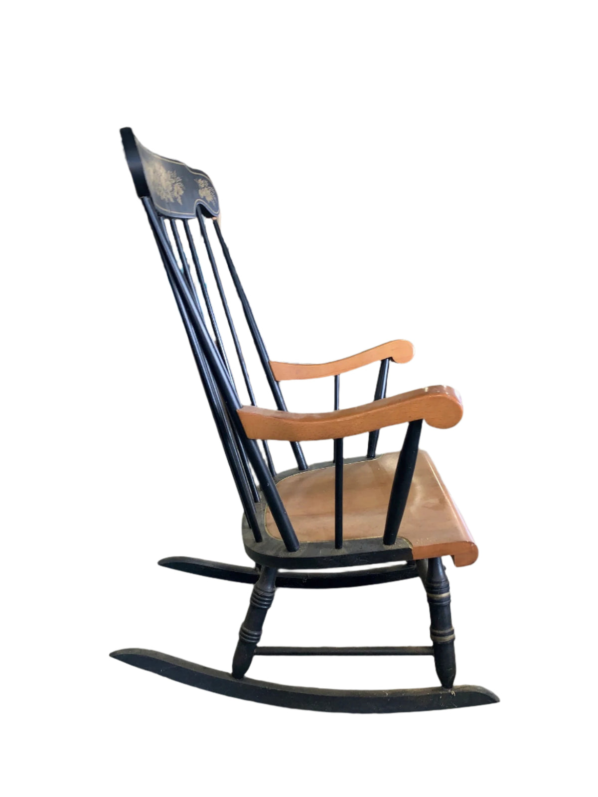 Wooden Rocking Chair with Painted Design