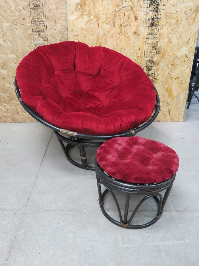 Papasan Chair w/ Footstool