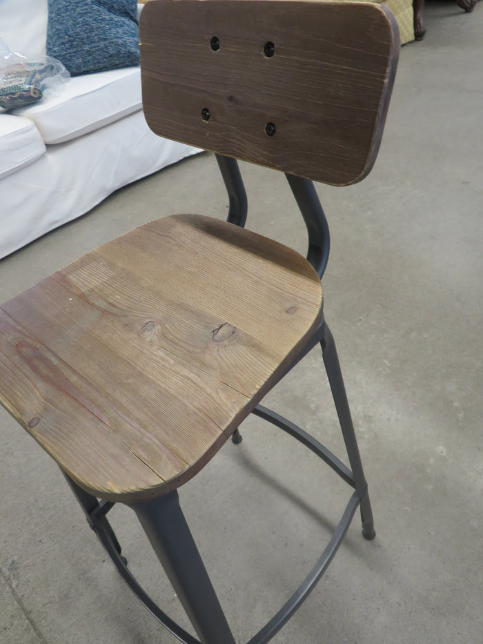 Wood and Metal Bar Stool