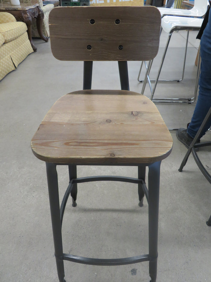 Wood and Metal Bar Stool