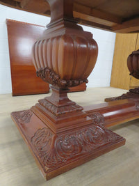 Wood Dining Table with Ornate Detailing and 2 Leaves