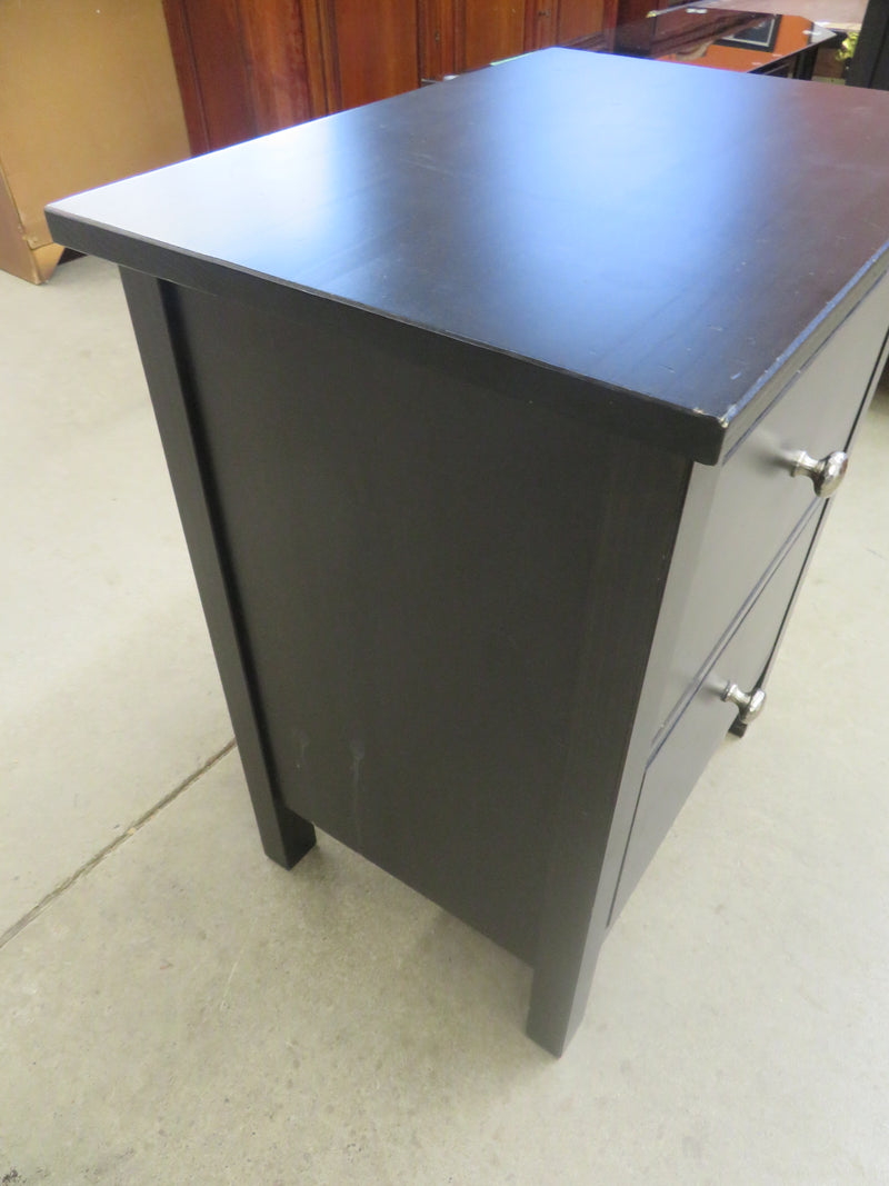 Two Drawer Side Table in Black