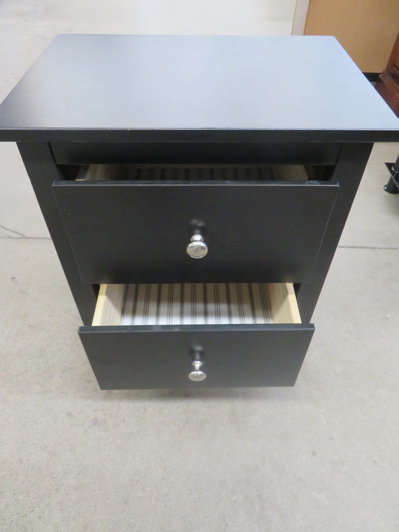 Two Drawer Side Table in Black