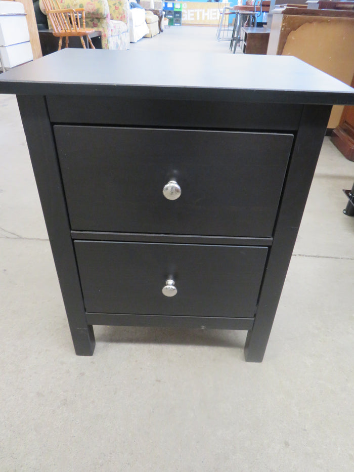 Two Drawer Side Table in Black