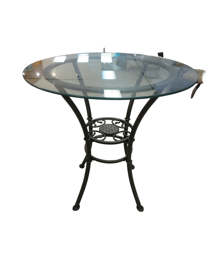 Bistro Style Glass Round Table