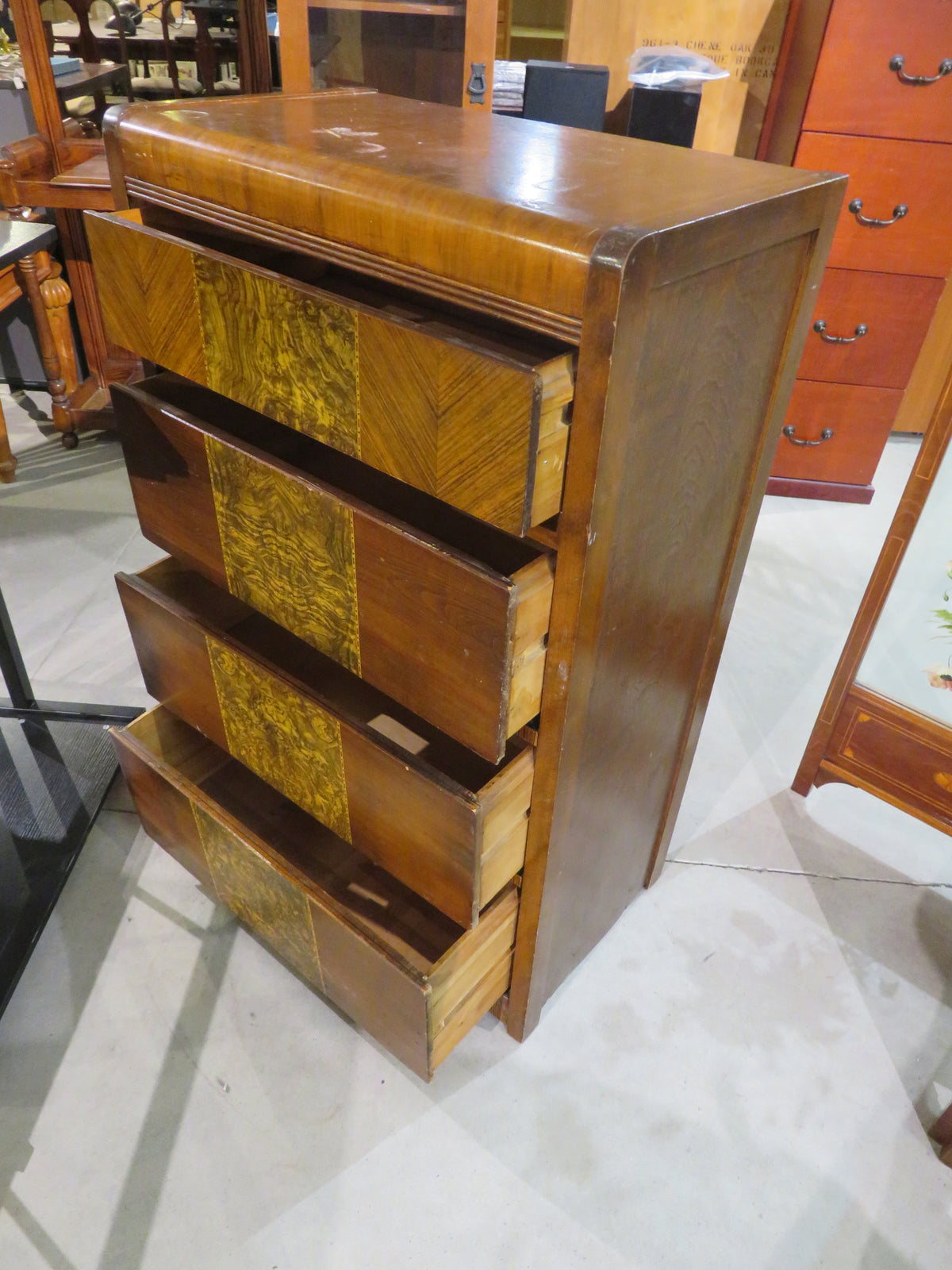 Vintage Waterfall Dresser