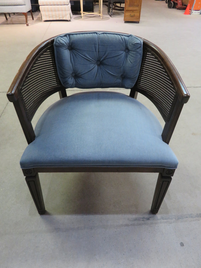 Vintage Barrel Back Cane Chair