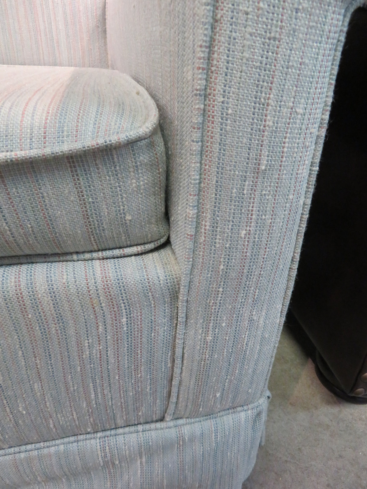 Light Blue Striped Arm Chair