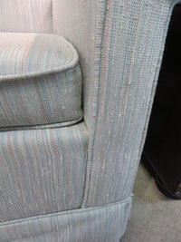 Light Blue Striped Arm Chair