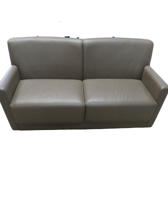 Keilhauer Matte Grey Leather Loveseat