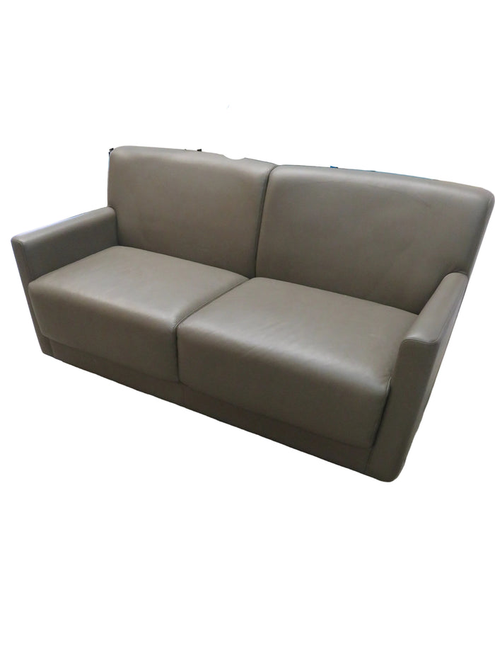 Keilhauer Matte Grey Leather Loveseat