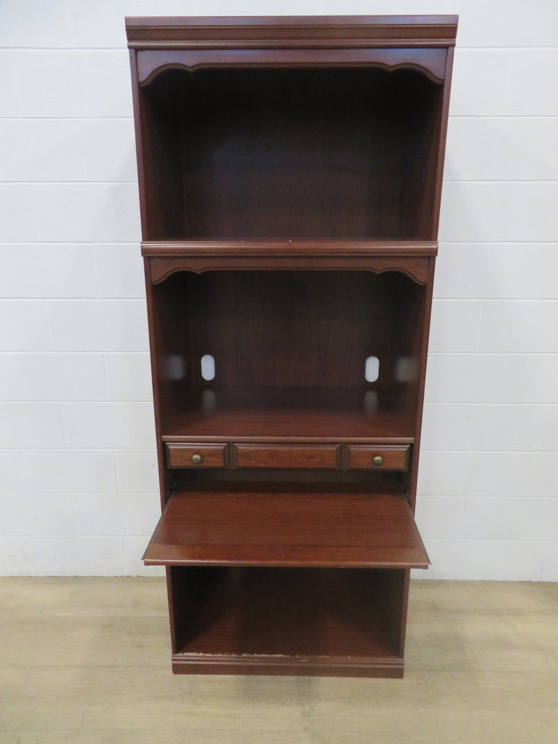 Wooden Desk with Build-in Shelves